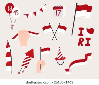 Indonesian Independence Day celebration elements.