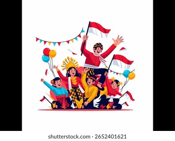 ilustração da celebração do dia da independência da indonésia