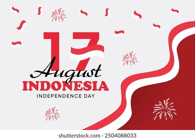 Indonesian Independence Day concept. Colored flat vector illustration isolated.