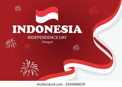 Indonesian Independence Day concept. Colored flat vector illustration isolated.