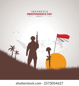 Indonesian Independence Day. Indonesian Independence Day creative Design for social media post