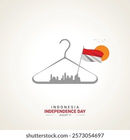 Indonesian Independence Day. Indonesian Independence Day creative Design for social media post