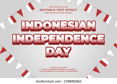 Indonesian independence day editable text style effect