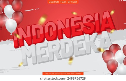 Indonesischer Unabhängigkeitstag editierbarer Texteffekt