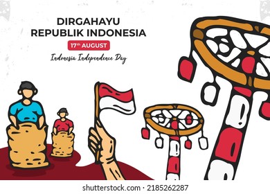 Indonesian Independence Day Festival With Traditional Games Suitable For Poster, Banner, Greeting Card, Etc.