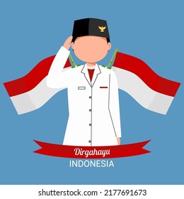 Indonesian independence day with flag raisers 