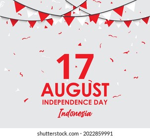 Ilustración de diseño plano del Día de la Independencia de Indonesia.