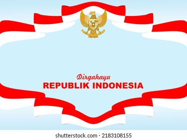 Indonesian Independence Day with garuda pancasila on national flag Background Template, greeting card, banner