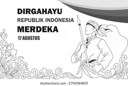 Indonesian Independence Day Heroic Warrior with Traditional Ornament and Merdeka Typography Vector Illustration
Indonesia Independence Day vector illustration featuring a heroic traditional warrior holding a spear, combined with elegant Indonesian ornamental patterns and Merdeka typography. Symbolizing courage, patriotism, freedom, national pride and the spirit of struggle. Ideal for Independence Day campaigns, educational materials, government events, cultural promotions, posters and social media content.