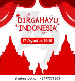Indonesian Independence day illustration with eps format file.