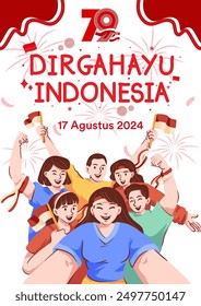 Indonesian Independence day illustration with eps format file.