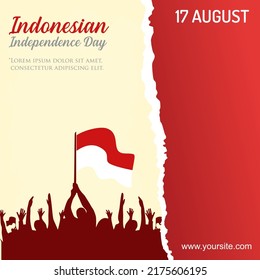 indonesian independence day poster template
