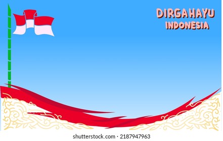 indonesian independence day. red. white. flag illustration. glory. get up. victory. flag. indonesian flag