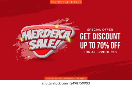 Indonesian independence day sale banner template design with style effect. Suitable for flyer, poster and social media post template