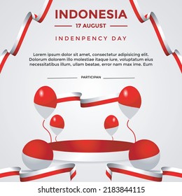 indonesian independence day theme banner template