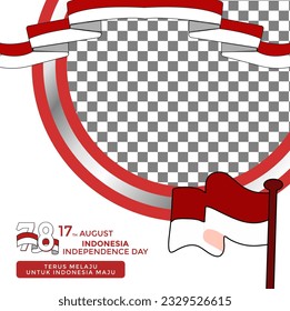 Indonesian Independence Day Twibbon Graphic Vector Illustration with words Keep Going Forward For Indonesia Going Forward, Nice for your design.