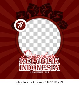 Indonesian independence day twibon with vector png
