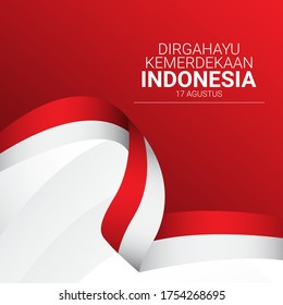 Indonesian independence day vector template. Design for banner, greeting cards or print.