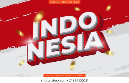 Indonesian independence day vector text effect