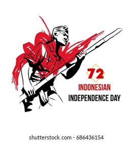 Indonesian independence day vector for tshirt banner poster