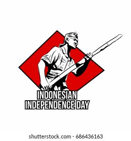 Indonesian independence day vector for tshirt banner poster