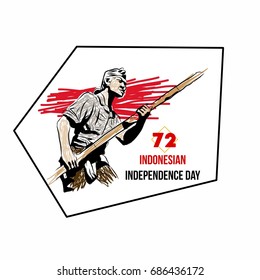 Indonesian independence day vector for tshirt banner poster