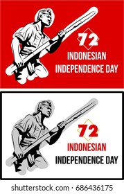 Indonesian independence day vector for tshirt banner poster