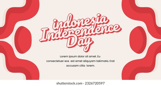  indonesian independence day vector wave background banner