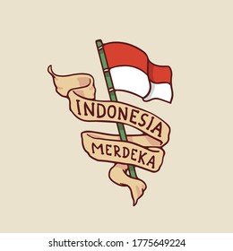 Indonesian independence day vintage design