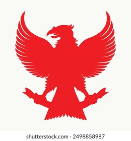 indonesische Unabhängigkeit Adler Silhouette Vektor einzeln auf weißem Hintergrund