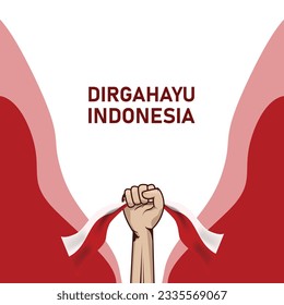 indonesian independence poster design, for feed or business. vector illustration