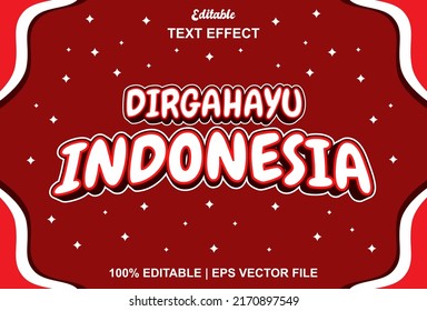 Indonesian independence text effect for logo promotion and more.