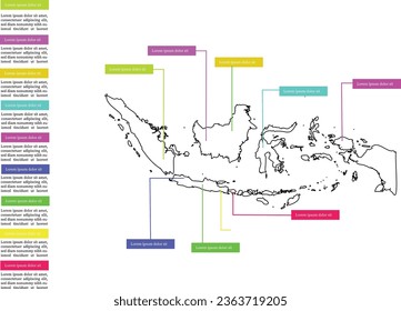La plantilla de vectores de infografía indonesia es adecuada para presentaciones y anuncios para la comercialización de ramas objetivo.