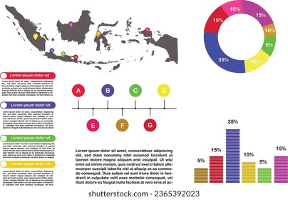 Indonesian infographic vector template is suitable for presentations and advertisements for marketing target branches.