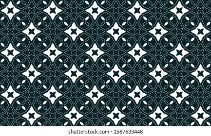 Indonesian javanese batik with floral seamles pattern style called kawung
