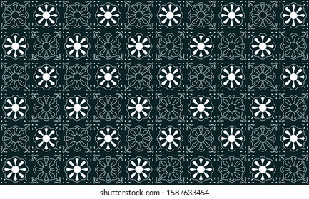Indonesian javanese batik with floral seamles pattern style called kawung