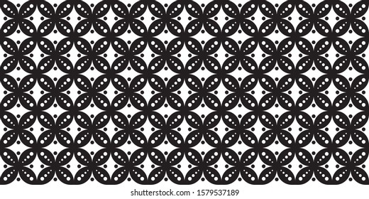 Indonesian Javanese batik with floral seamless pattern