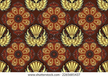 Indonesian Javanese Gurda batik motifs with various patterns of development, both color variations and elements, are exclusive. vector EPS 10 Zdjęcia stock © 