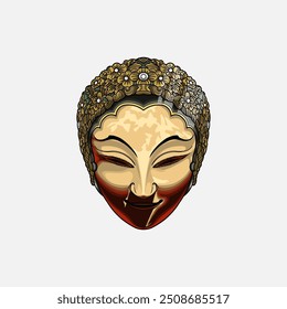 Indonesian javanese mask ethnic culture illustration