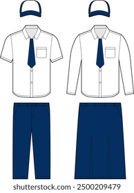 Indonesian junior high school student uniforms
 line art