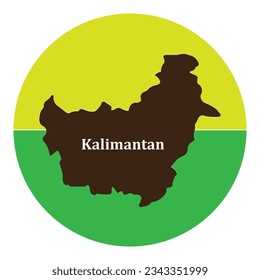 indonesian kalimantan map icon vector simple design