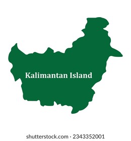 diseño simple del vector del mapa kalimantan indonesio