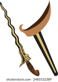 Indonesian Keris design vector element 