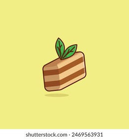 Indonesian layer cake lapis legit simple cartoon vector illustration Islamic holiday concept icon isolated