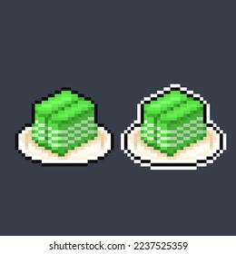 indonesian layer cake in pixel art style