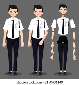 Indonesian Male Security Guard Character