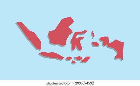 Indonesian map in flat design style for website, presentation, infographic and more