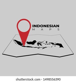 Indonesian map. Showing the national capital of Indonesia, Jakarta.