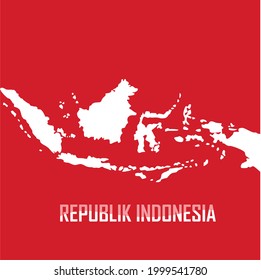 
diseño de plantillas de mapa indonesio con escritura de la república de indonesia