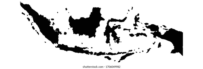 Diseño de mapas en blanco y negro indonesios